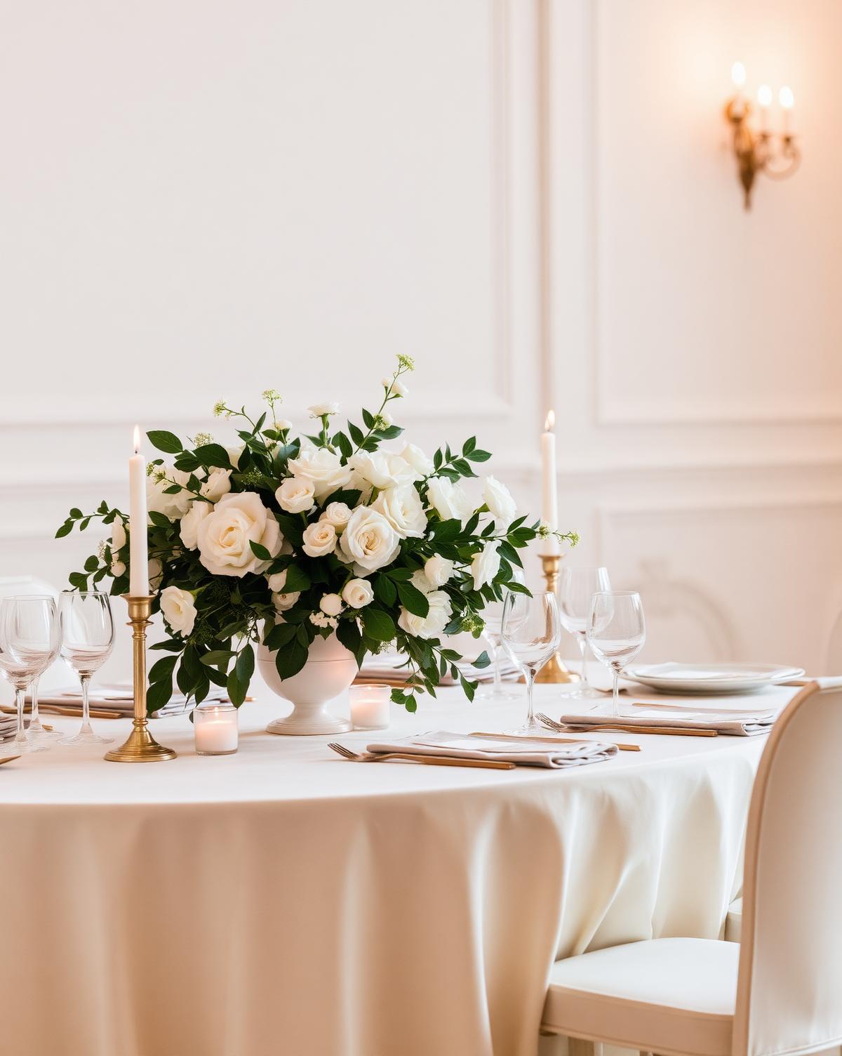 Sculptural florals and fine linen on a curated wedding table